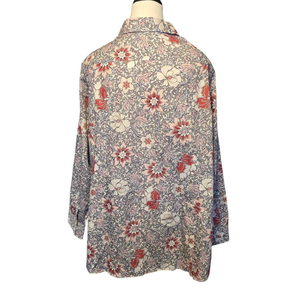 Lands End Top Womens Plus Size 20W Multicolor Floral Print 100% Supima Cotton - Picture 3 of 12